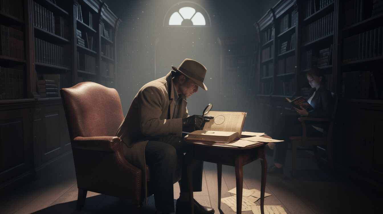 detective investigating clues