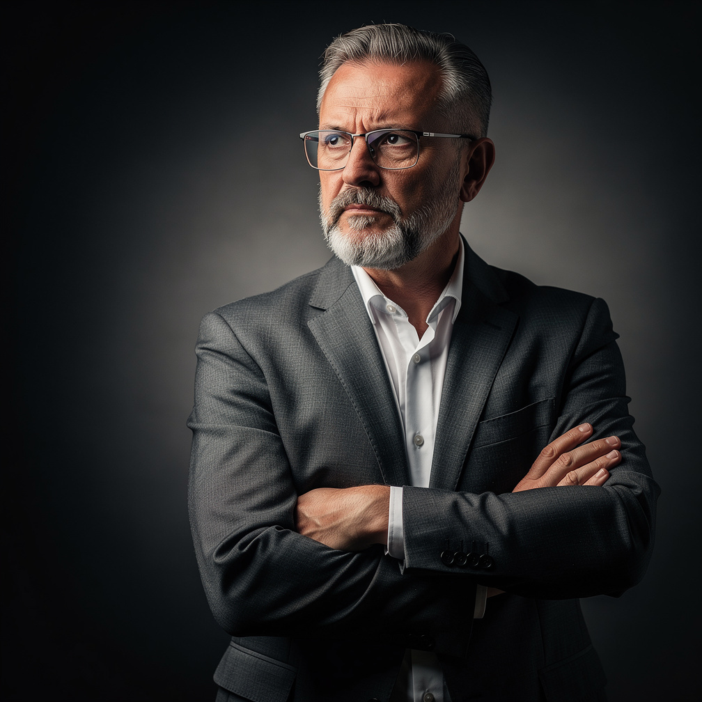 Portret hrvatskog pisca krimi romana u tamnom sakou