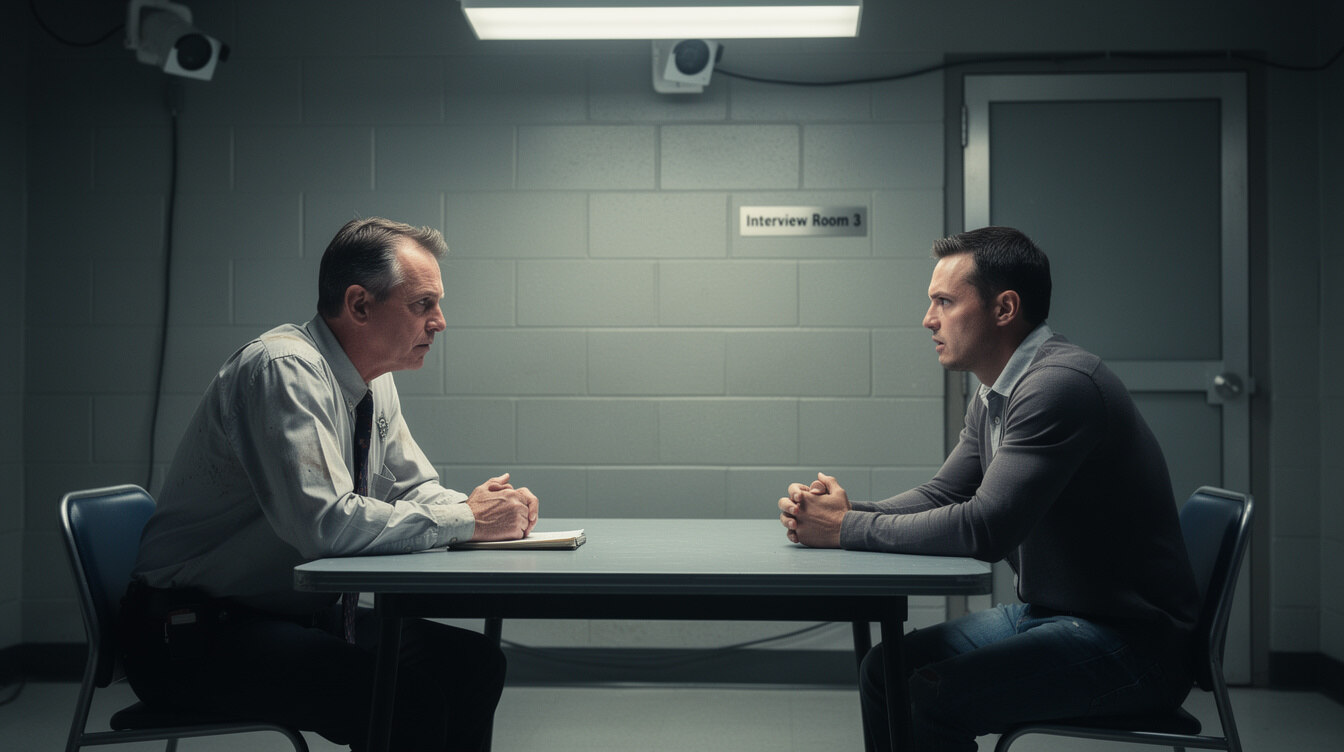 detective interrogating suspect
